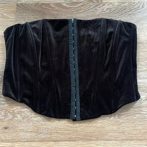 Black velvet corset top.